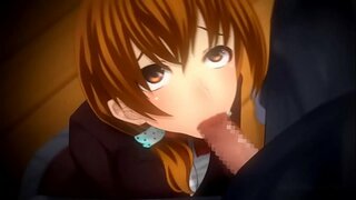 Busty hentai cutie suig haan en gaan fuck in stywe poesie